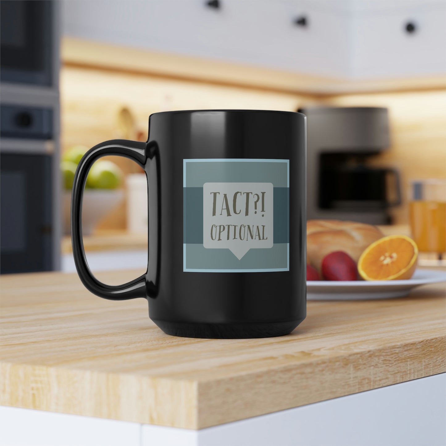 Tact Optional Black Mug, 15oz